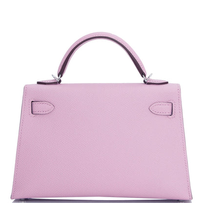 Hermes Kelly 20 Sellier Mauve Sylvestre Epsom Palladium Hardware