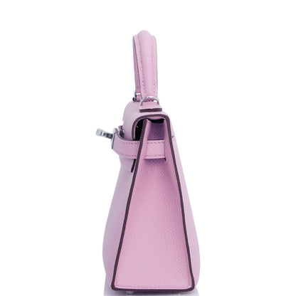 Hermes Kelly 20 Sellier Mauve Sylvestre Epsom Palladium Hardware