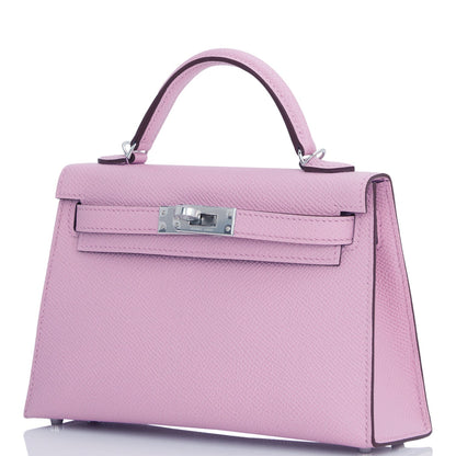 Hermes Kelly 20 Sellier Mauve Sylvestre Epsom Palladium Hardware