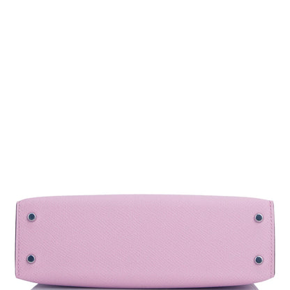 Hermes Kelly 20 Sellier Mauve Sylvestre Epsom Palladium Hardware