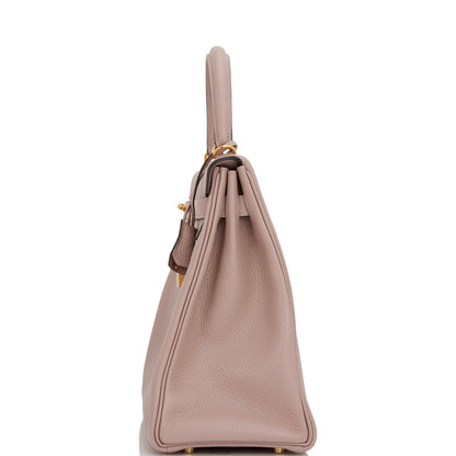 Hermes Kelly 32 Retourne Glycine Clemence Gold Hardware