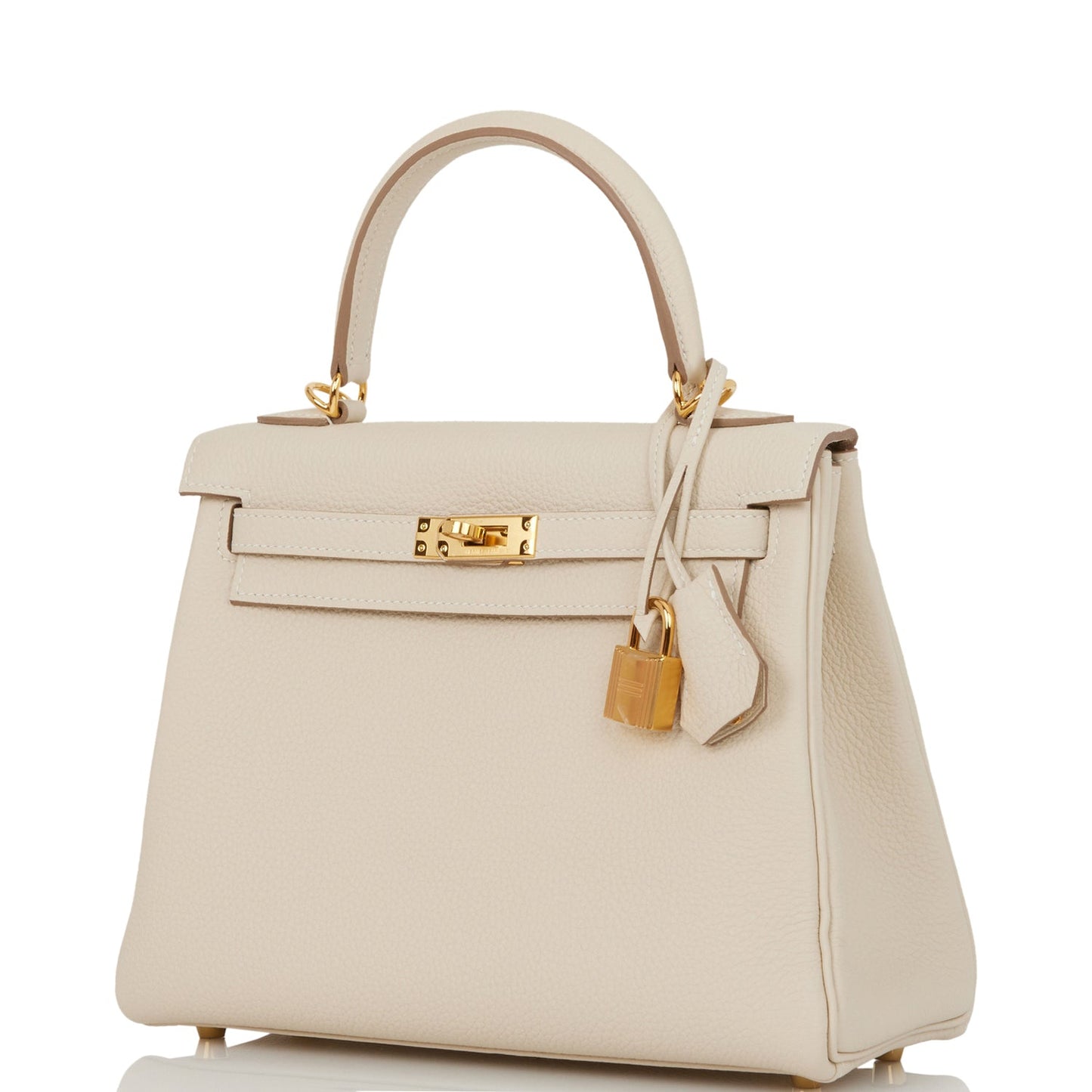 Hermes Kelly 25 Retourne Craie Togo Gold Hardware