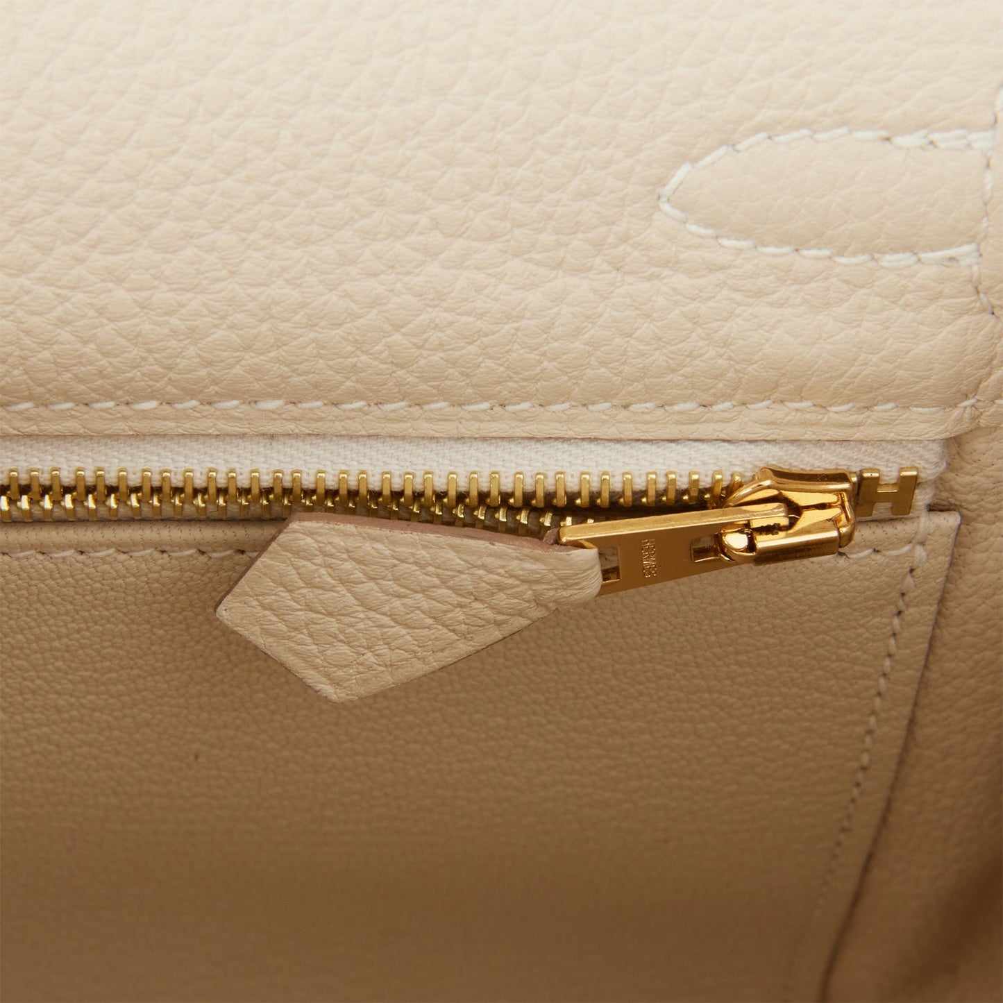 Hermes Kelly 25 Retourne Craie Togo Gold Hardware