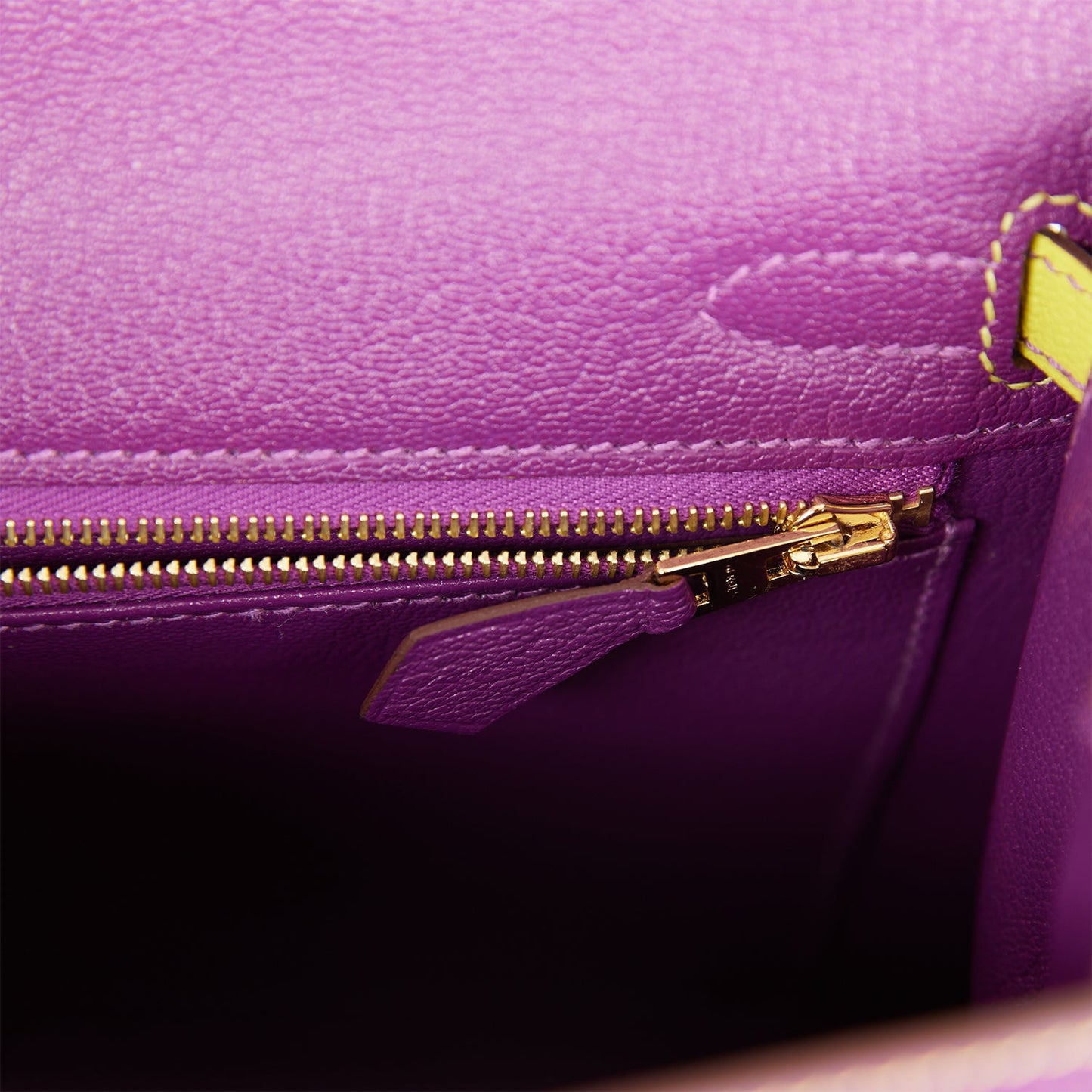 Hermes Kelly 25 Sellier Anemone and Lime Chevre Brushed Gold Hardware