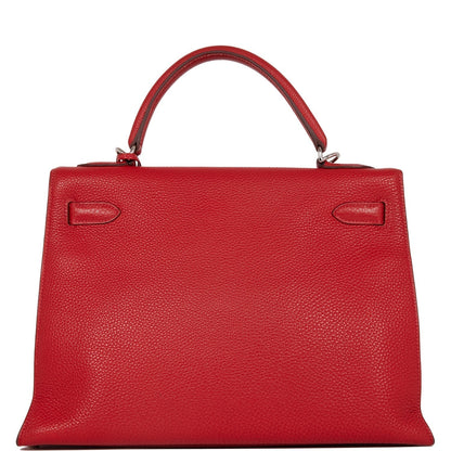 Hermes Kelly 32 Mou Vermillion Togo Palladium Hardware