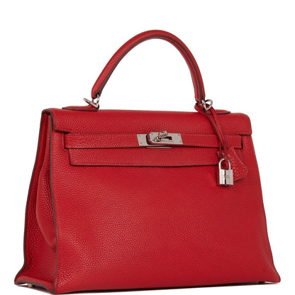 Hermes Kelly 32 Mou Vermillion Togo Palladium Hardware