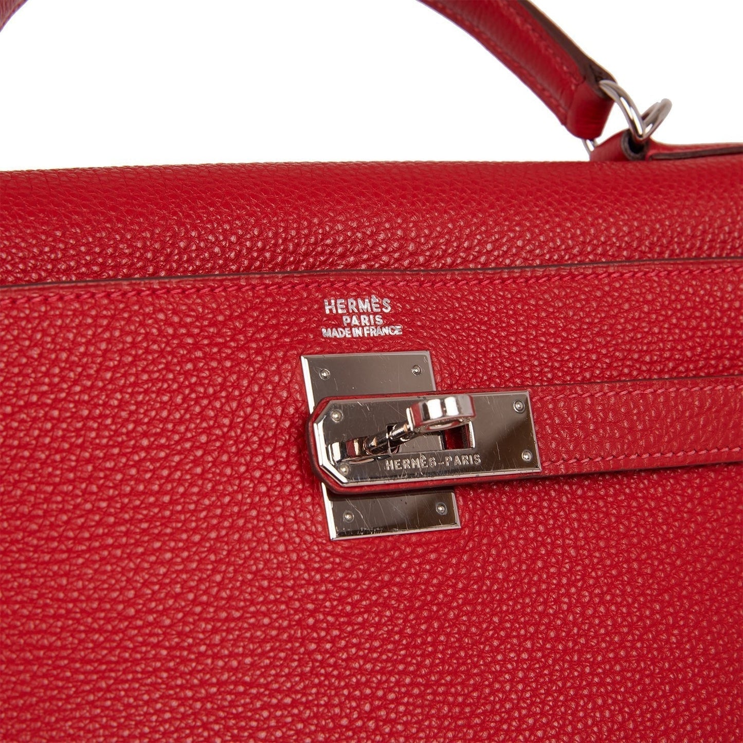 Hermes Kelly 32 Mou Vermillion Togo Palladium Hardware