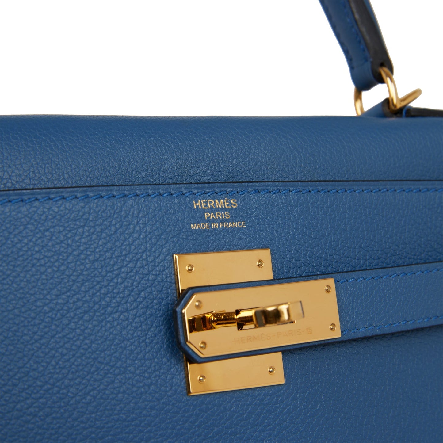 Hermes Kelly 28 Retourne Bleu Agate Evercolor Gold Hardware