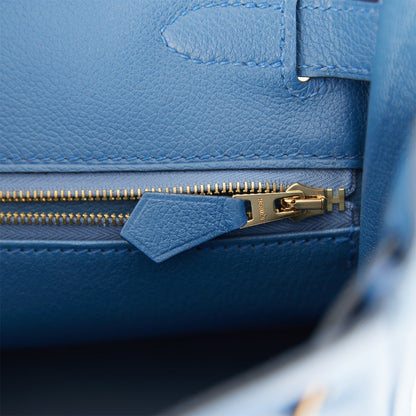 Hermes Kelly 28 Retourne Bleu Agate Evercolor Gold Hardware