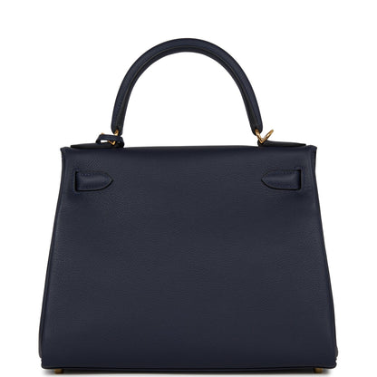Hermes Kelly 28 Retourne Bleu Nuit Evercolor Gold Hardware