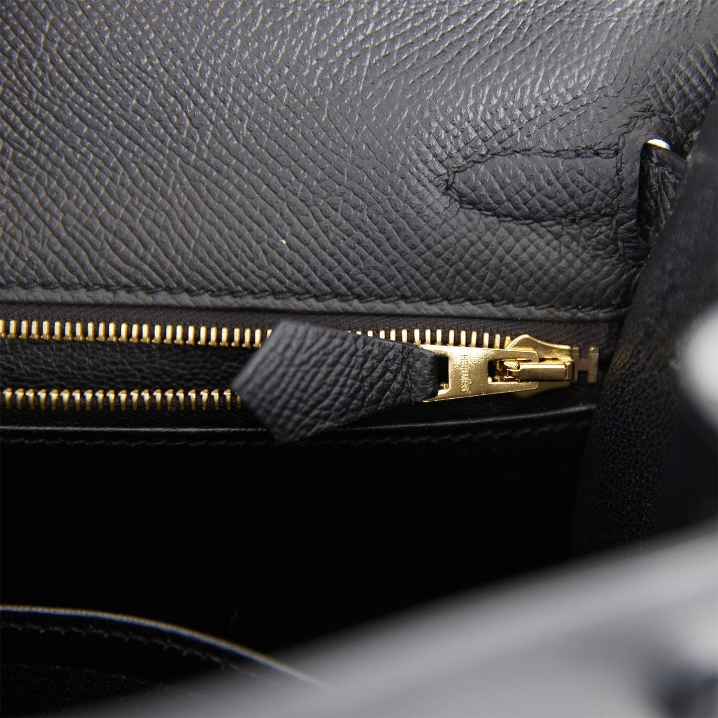 Hermes Kelly 25 Sellier Black Epsom Gold Hardware