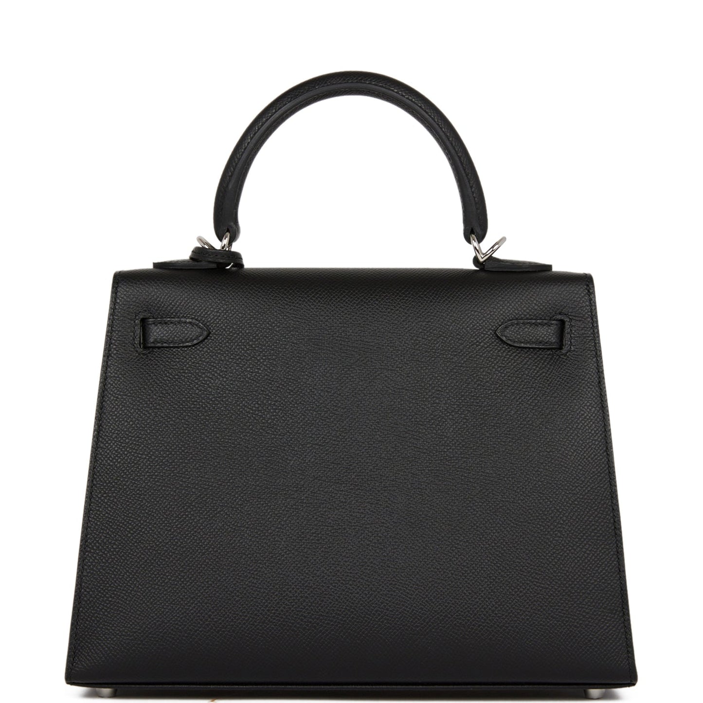 Hermes Kelly 25 Sellier Black Epsom Palladium Hardware