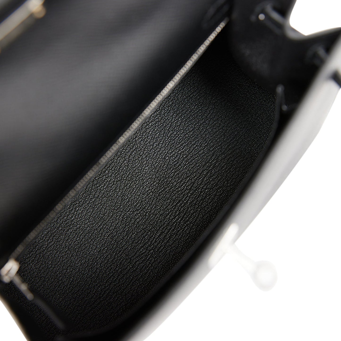 Hermes Kelly 25 Sellier Black Epsom Palladium Hardware