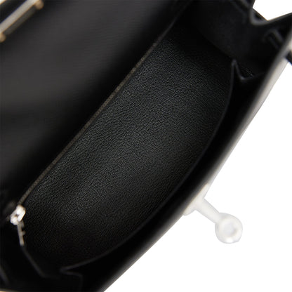 Hermes Kelly 25 Sellier Black Epsom Palladium Hardware