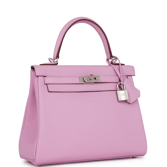 Hermes Kelly 25 Retourne Mauve Sylvestre Swift Palladium Hardware