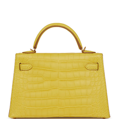 Hermes Kelly 20 Sellier Mimosa Matte Alligator Gold Hardware