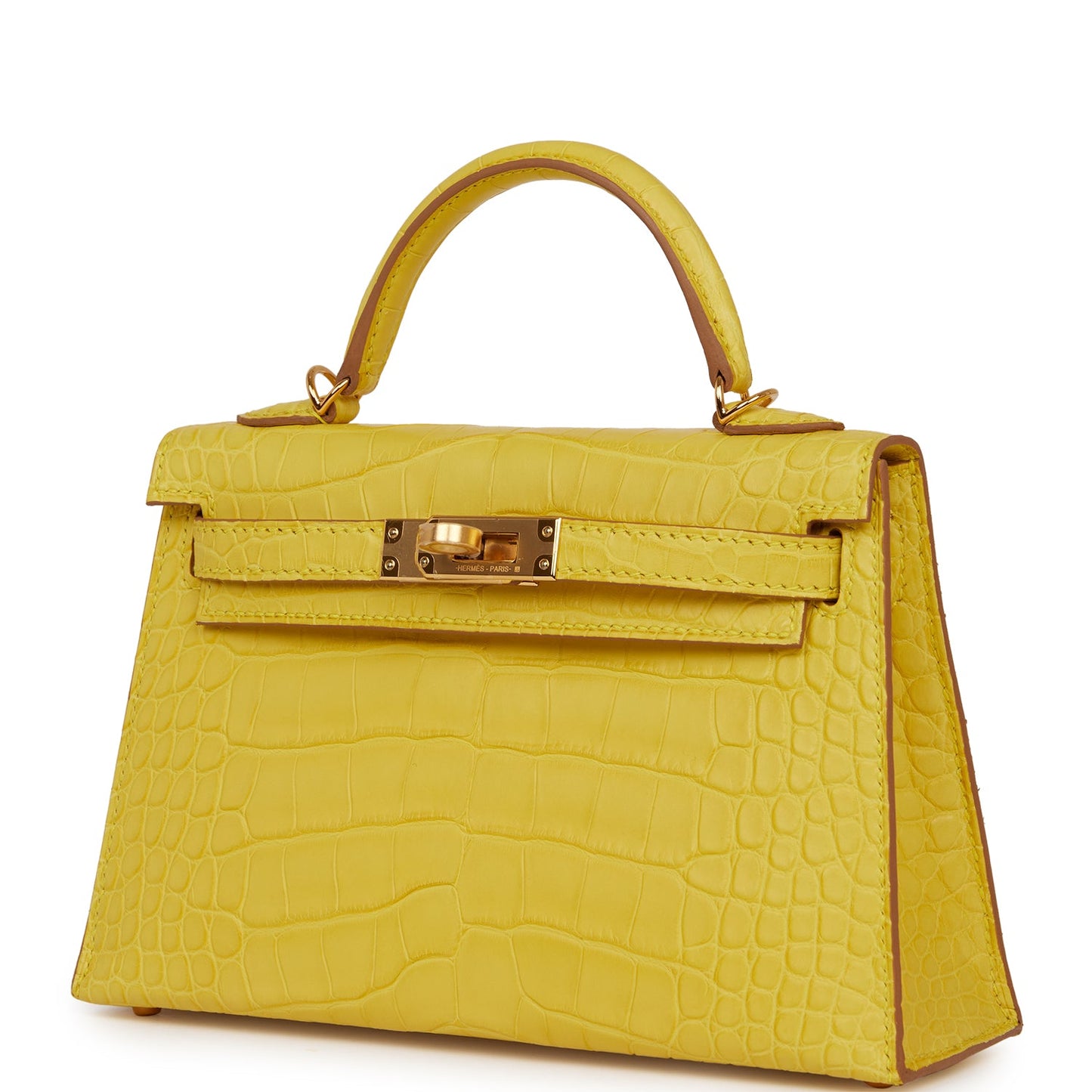 Hermes Kelly 20 Sellier Mimosa Matte Alligator Gold Hardware