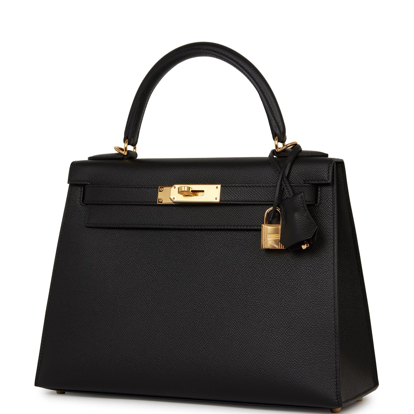 Hermes Kelly 28 Sellier Black Epsom Gold Hardware