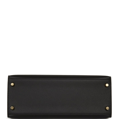 Hermes Kelly 28 Sellier Black Epsom Gold Hardware