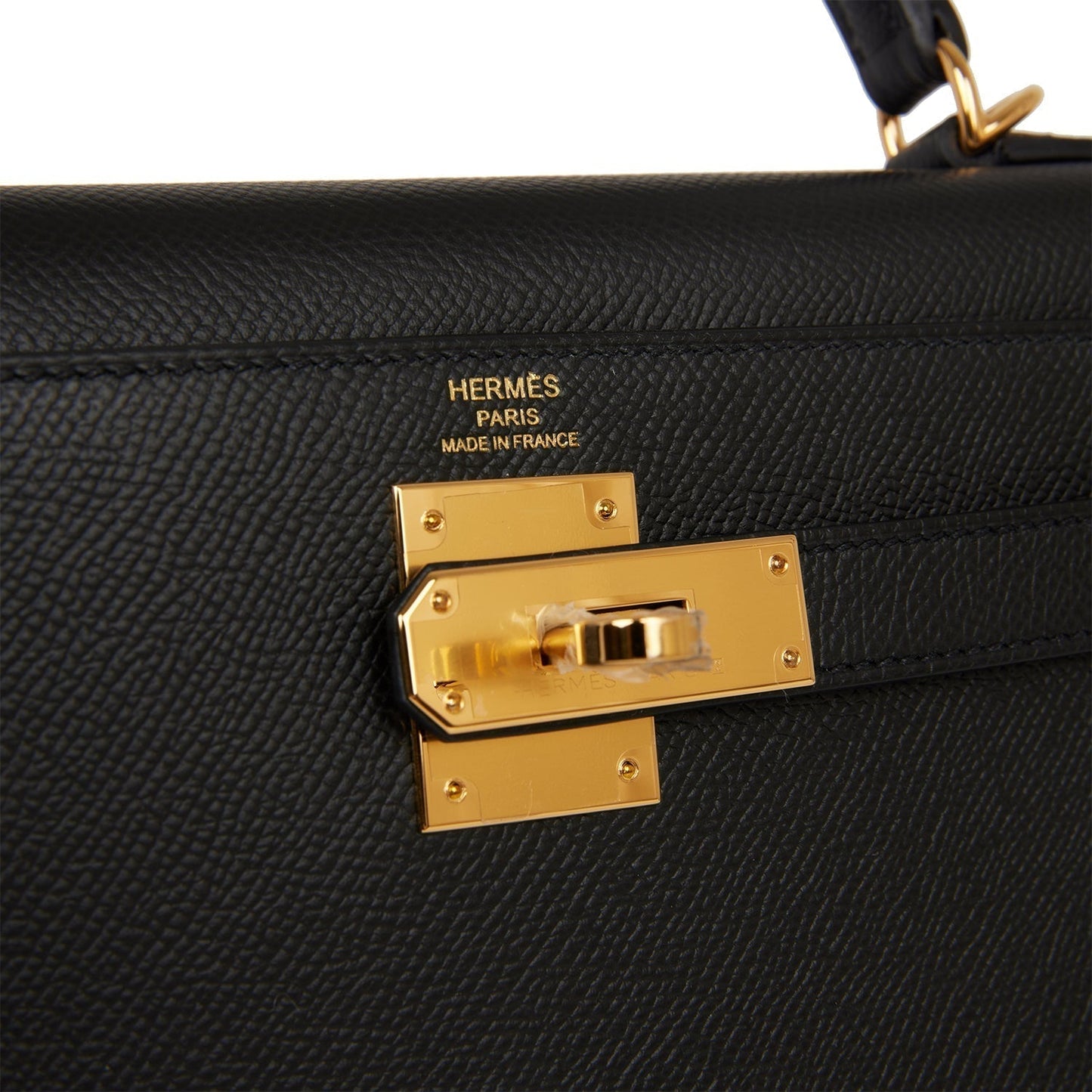 Hermes Kelly 28 Sellier Black Epsom Gold Hardware