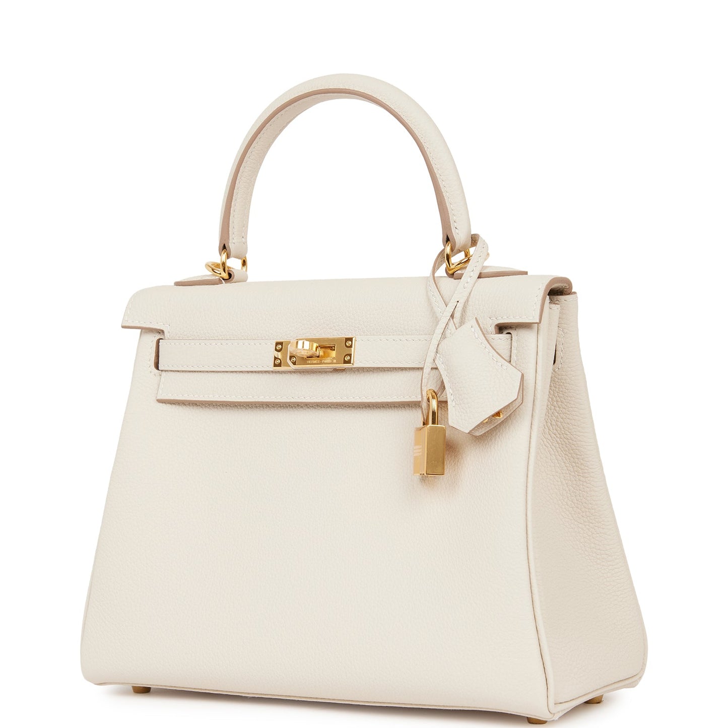 Hermes Kelly 25 Retourne Craie Togo Gold Hardware