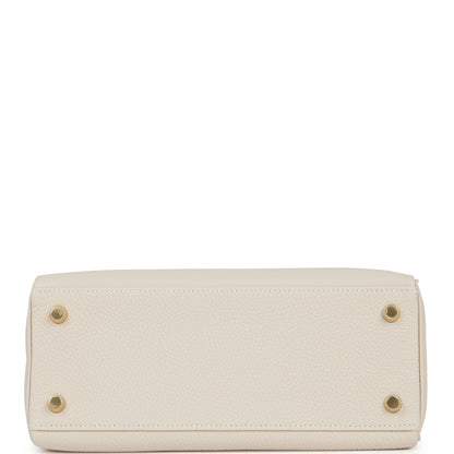 Hermes Kelly 25 Retourne Craie Togo Gold Hardware