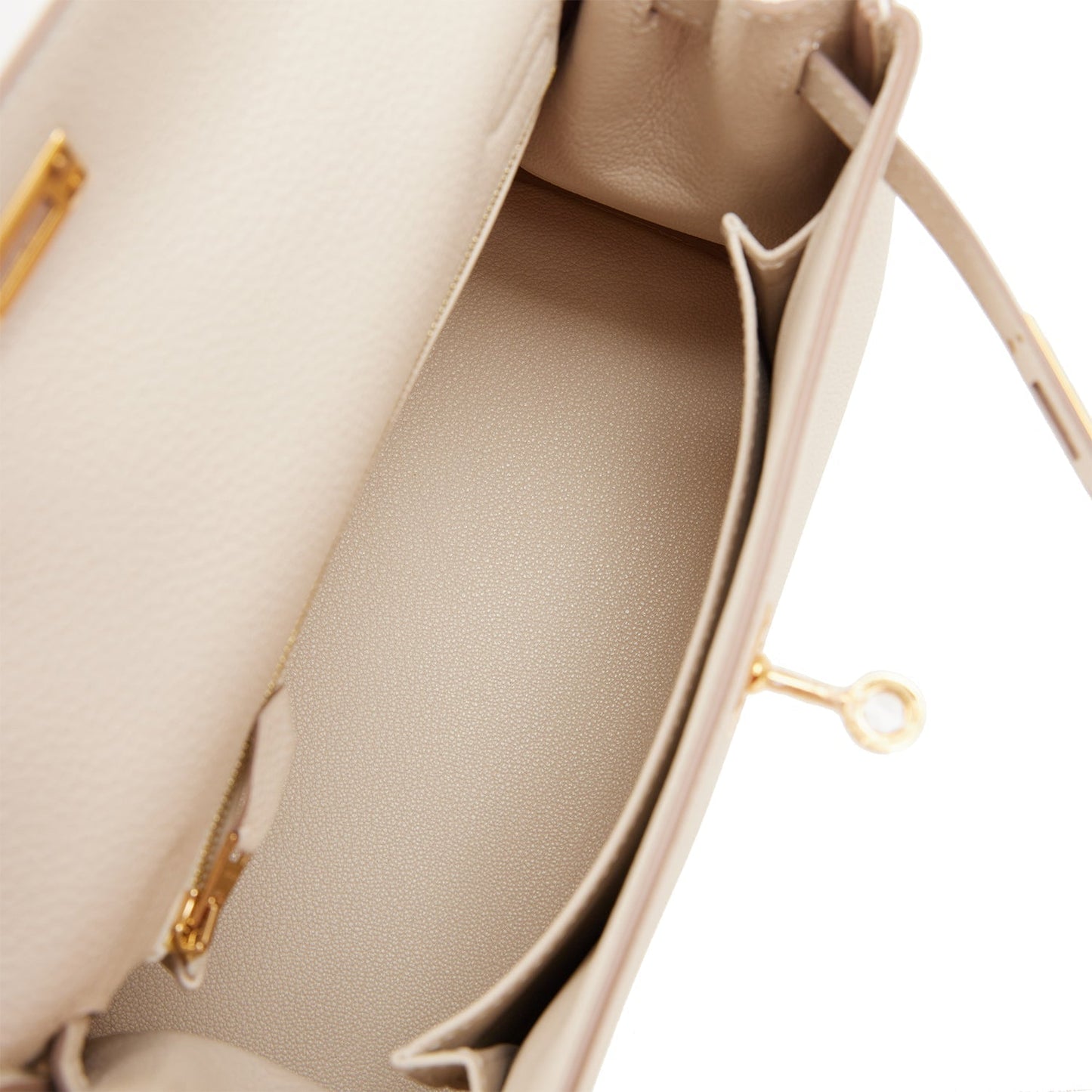 Hermes Kelly 25 Retourne Craie Togo Gold Hardware