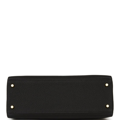 Hermes Kelly 32 Retourne Black Togo Gold Hardware