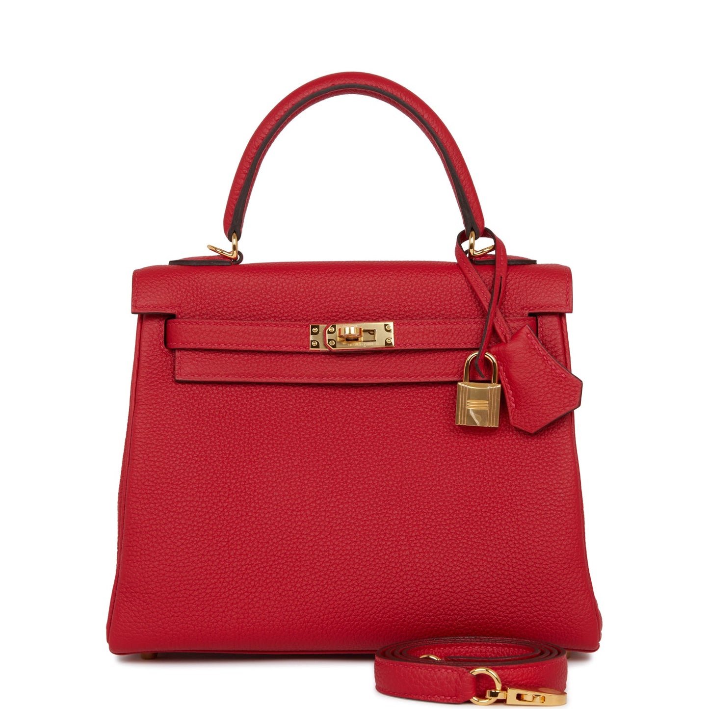 Hermes Kelly 25 Retourne Rouge Casaque Togo Gold Hardware