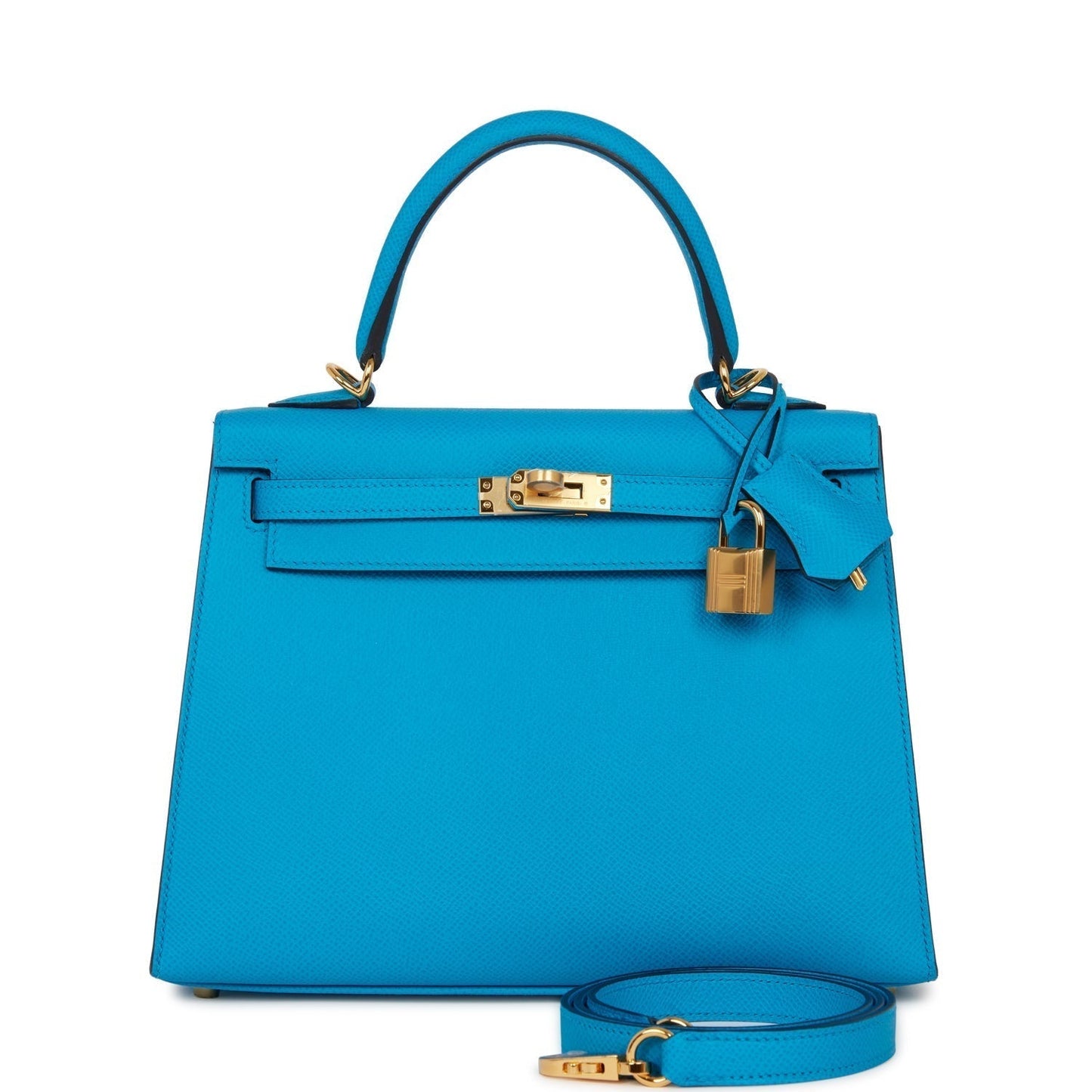 Hermes Kelly 25 Sellier Bleu Frida Epsom Gold Hardware