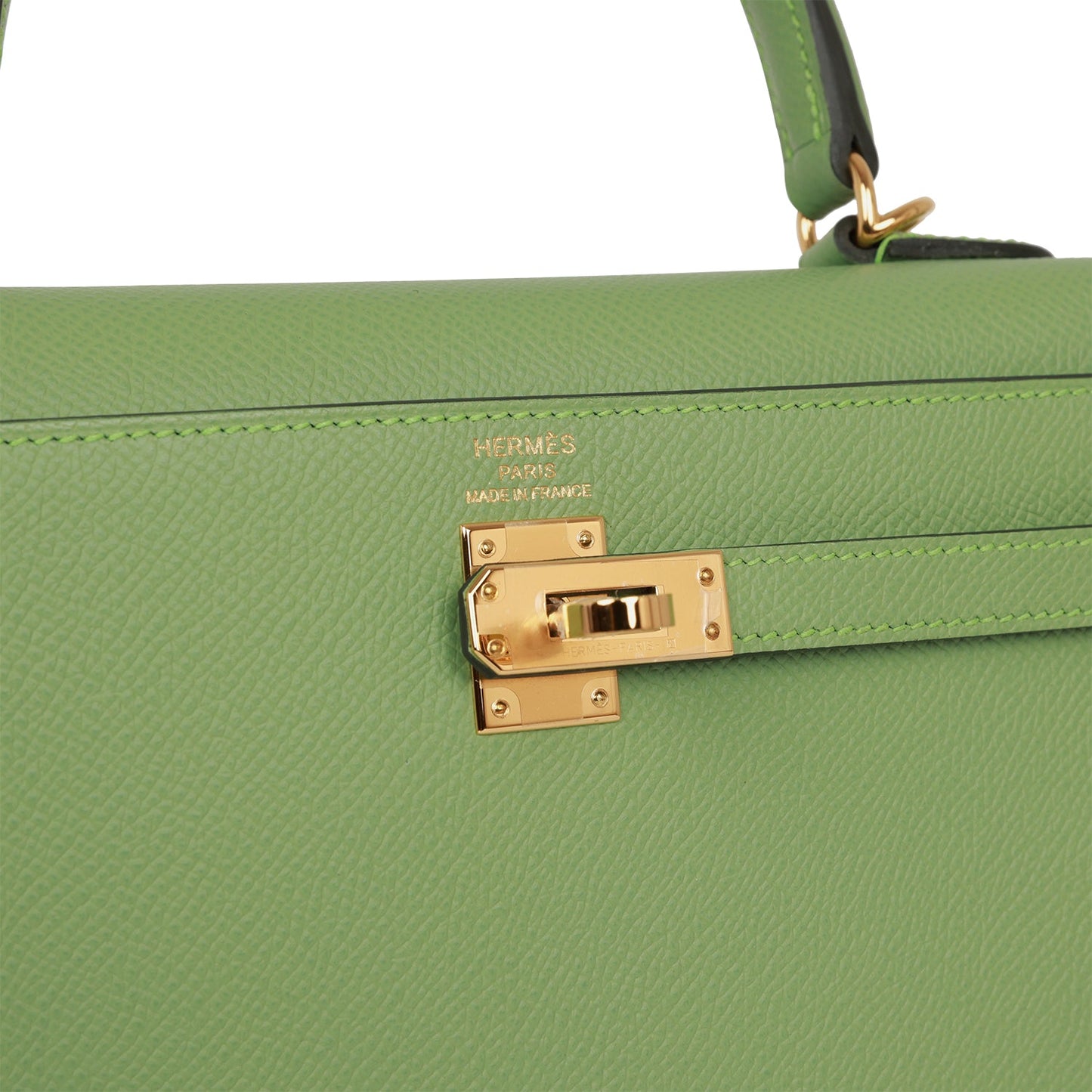 Hermes Kelly 25 Sellier Vert Criquet Epsom Gold Hardware