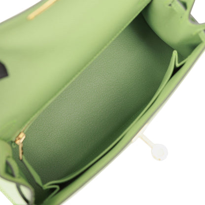 Hermes Kelly 25 Sellier Vert Criquet Epsom Gold Hardware