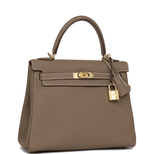 Hermes Kelly 25 Retourne Etoupe Togo Gold Hardware