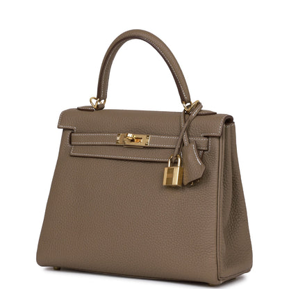 Hermes Kelly 25 Retourne Etoupe Togo Gold Hardware