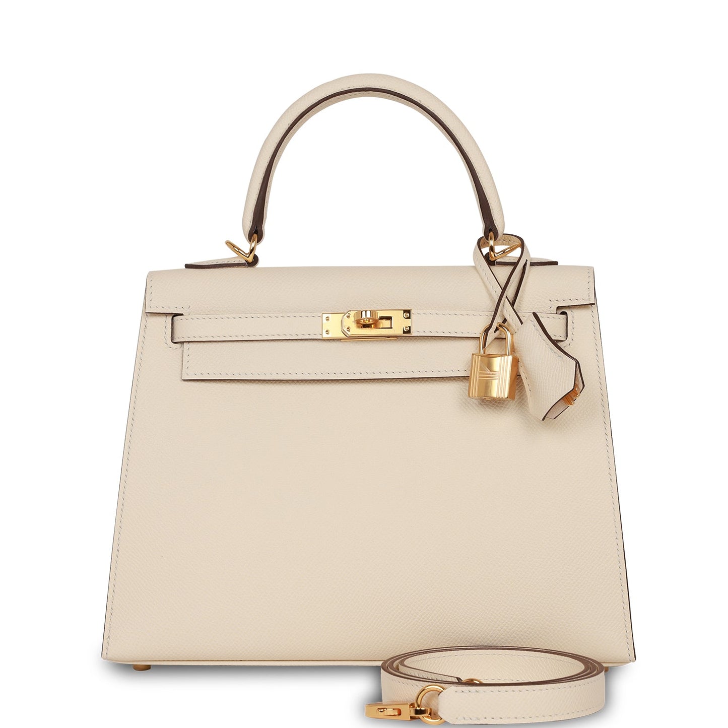 Hermes Kelly 25 Sellier Nata Epsom Gold Hardware