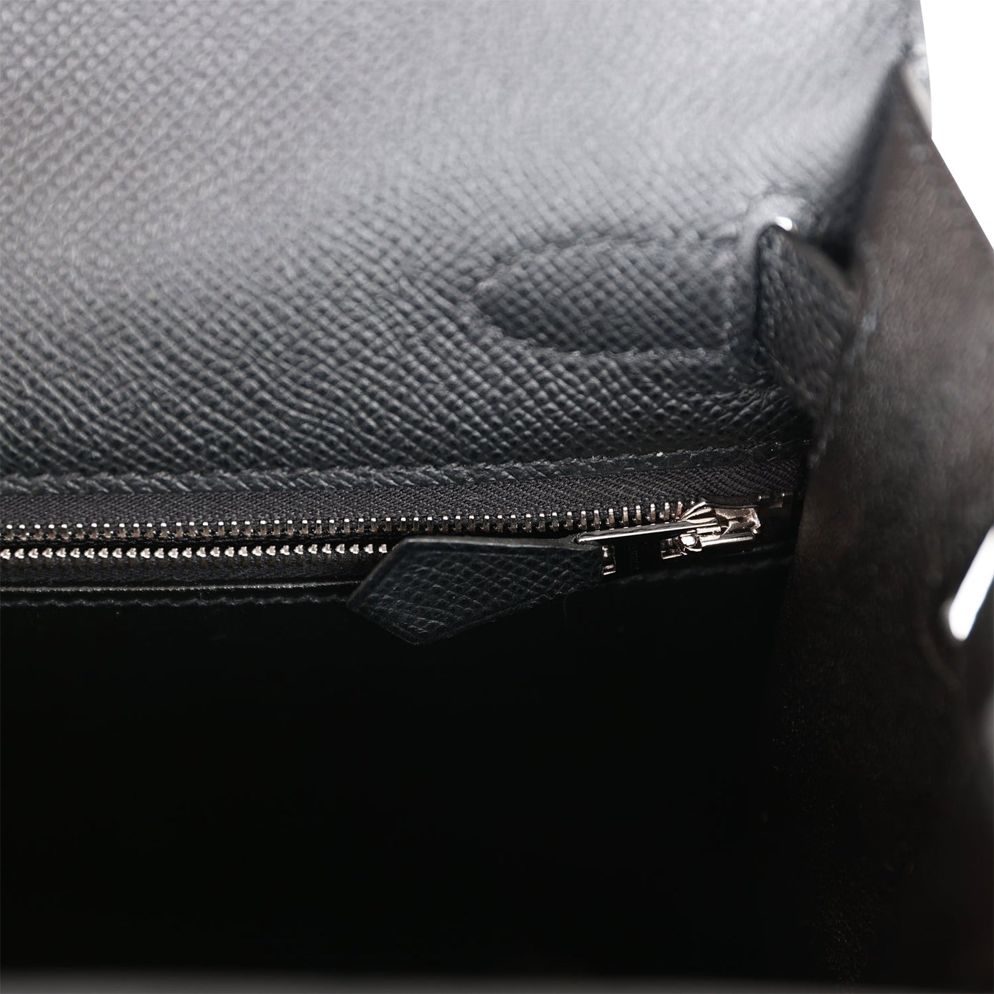 Hermes Kelly 28 Sellier Black Epsom Palladium Hardware