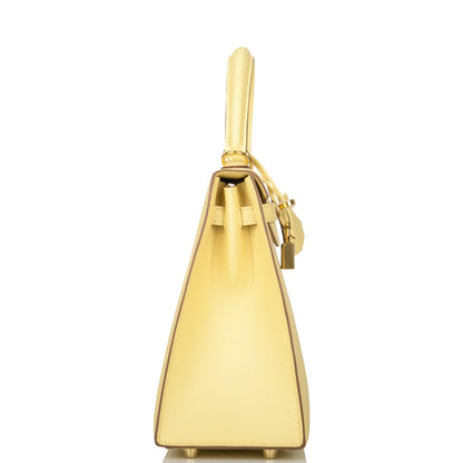 Hermes Kelly 25 Sellier Jaune Poussin Epsom Gold Hardware