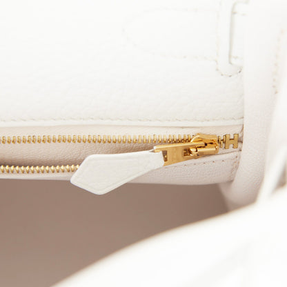 Hermes Kelly 28 Retourne White Clemence Gold Hardware