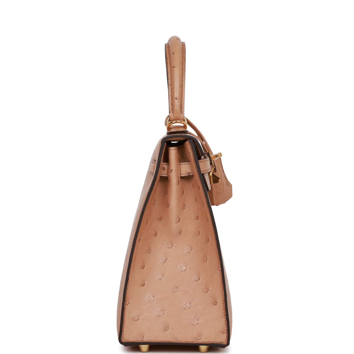 Hermes Kelly 25 Sellier Chai Ostrich Gold Hardware
