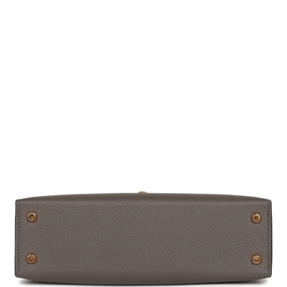 Hermes Kelly 20 Sellier Gris Meyer Epsom Gold Hardware