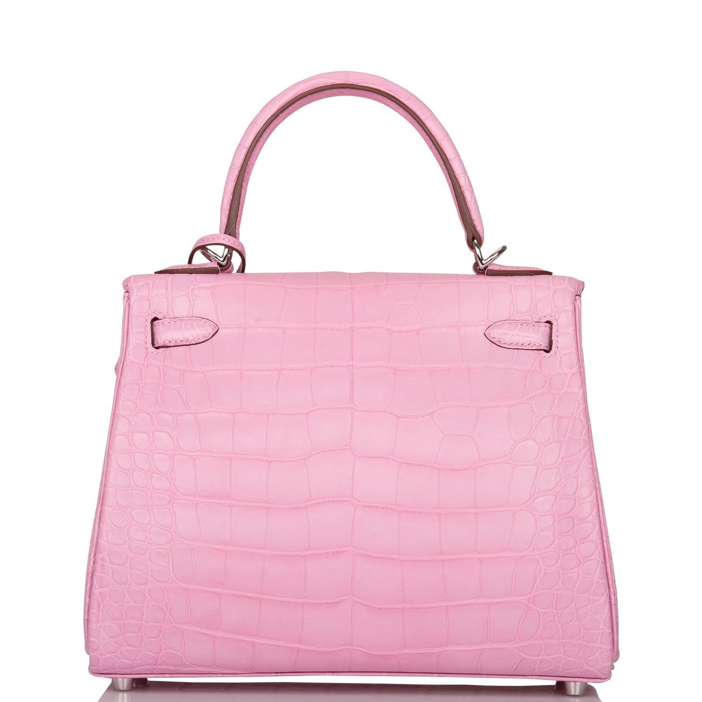 Hermes Kelly 25 Retourne Bubblegum 5P Matte Alligator Palladium Hardware