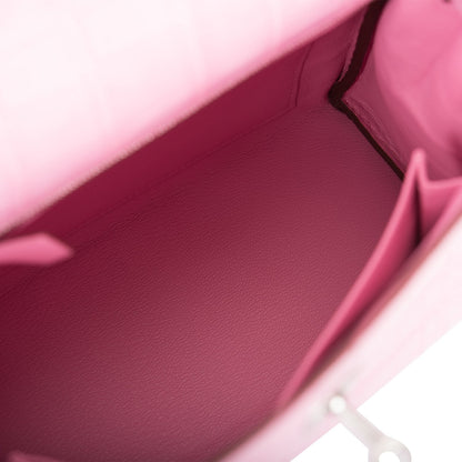 Hermes Kelly 25 Retourne Bubblegum 5P Matte Alligator Palladium Hardware