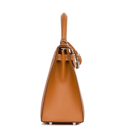 Hermes Kelly 28 Sellier Gold Epsom Palladium Hardware