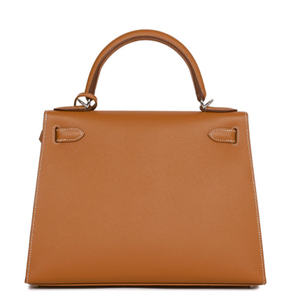 Hermes Kelly 28 Sellier Gold Epsom Palladium Hardware