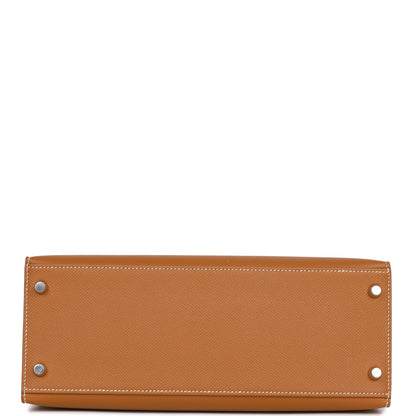 Hermes Kelly 28 Sellier Gold Epsom Palladium Hardware