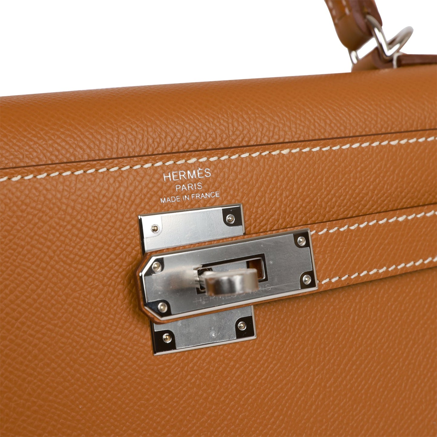 Hermes Kelly 28 Sellier Gold Epsom Palladium Hardware