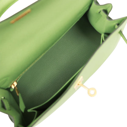 Hermes Kelly 25 Sellier Vert Criquet Epsom Gold Hardware
