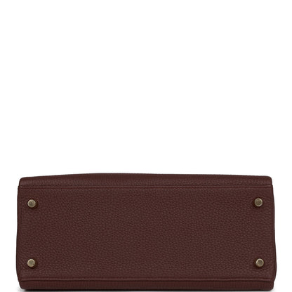 Hermes Kelly 28 Retourne Bordeaux Togo Gold Hardware