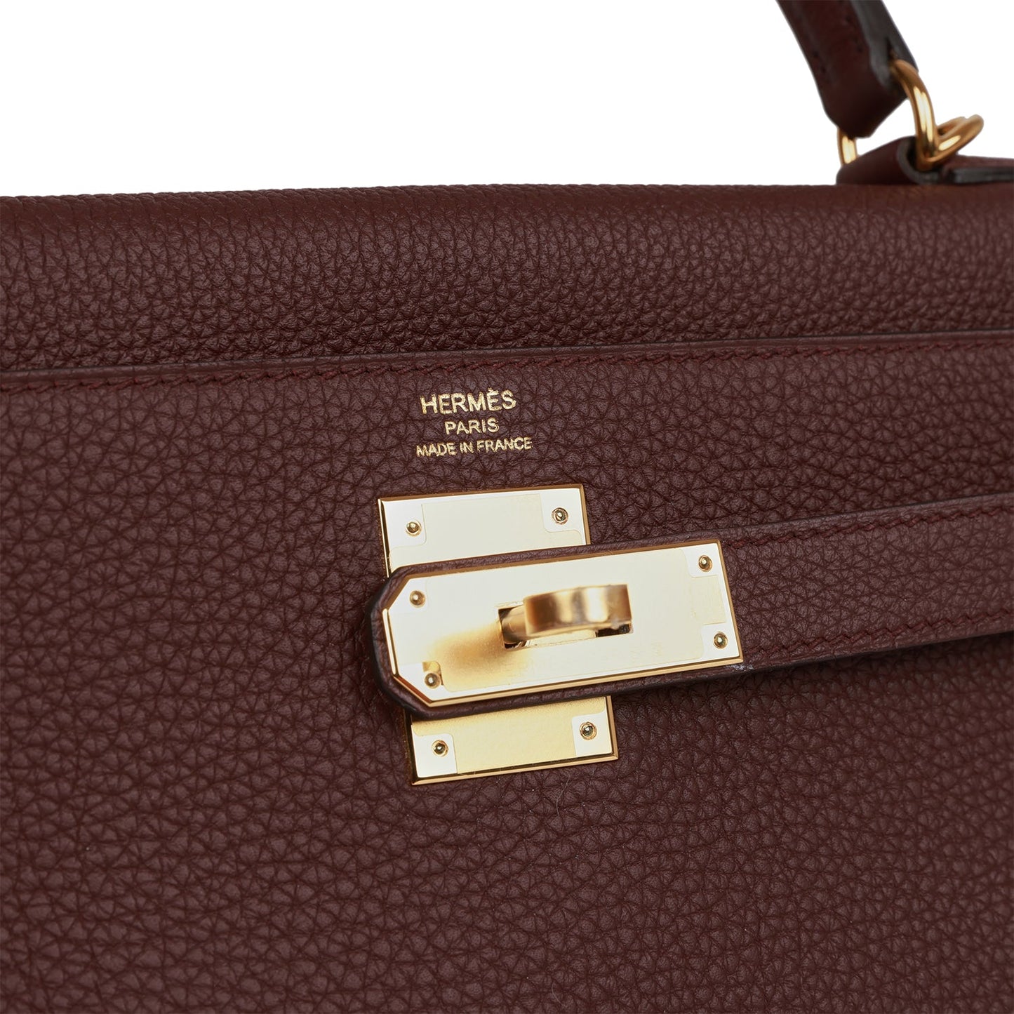 Hermes Kelly 28 Retourne Bordeaux Togo Gold Hardware