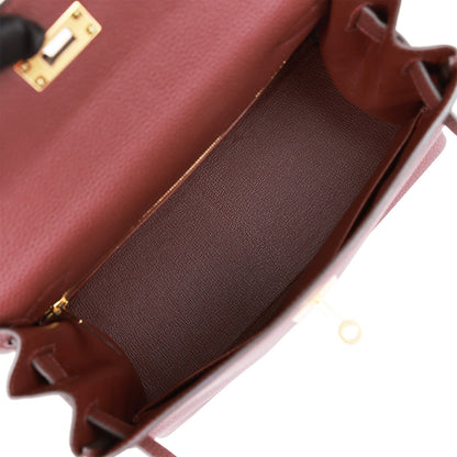Hermes Kelly 28 Retourne Bordeaux Togo Gold Hardware